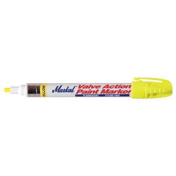 Paint Marker, Medium Tip, Fluorescent Yellow Color Family, Paint, Markal, Mfr#: 97050