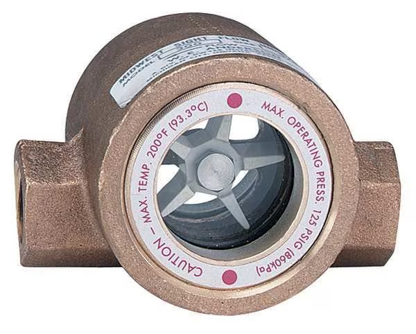 Double Sight Flow Indicator, Bronze, 1/4In, Dwyer Instruments, Mfr#: SFI-300-1/4