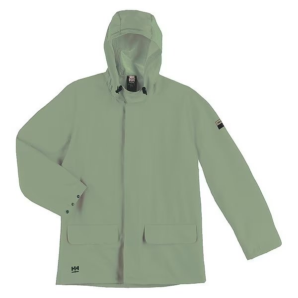 Rain Jacket, PVC/Polyester, Army Green, 2XL, Helly Hansen, Mfr#: 70129_480-2XL
