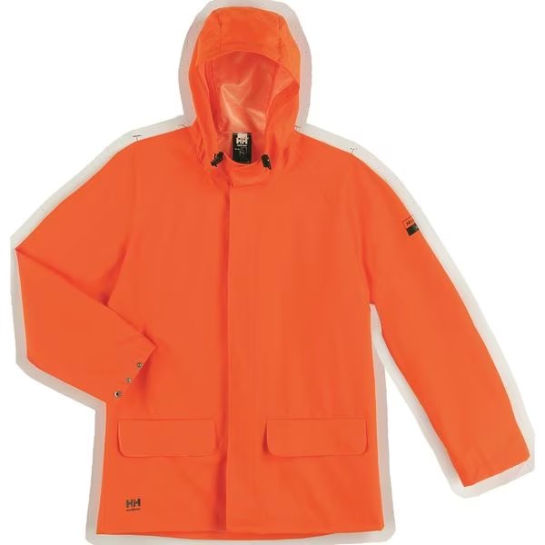 Rain Jacket, PVC/Polyester, Orange, M, Helly Hansen, Mfr#: 70129_290-M