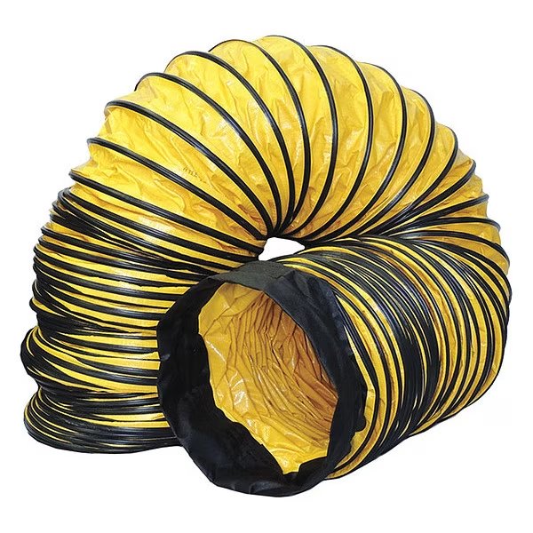 Ventilation Duct, 20 in x 25 ft, Blk/Ylw, Americ, Mfr#: AM-DS2025