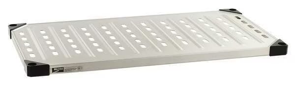 Aluminum, Stainless Steel Louvered Shelf, 24 in W x 18 in D x 1 1/2 in H, Silver, Metro, Mfr#: 1824LS