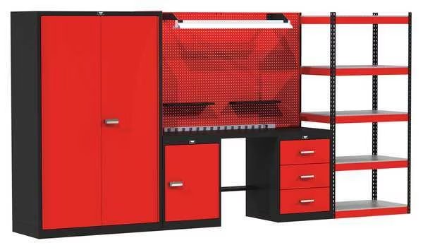Mixed Modular Storage Unit, 132In, 12 ga., Hallowell, Mfr#: FKMIXEDSTOR-SM-S