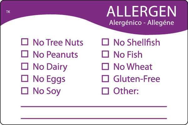 Alergen Label, Bilingual, Daymark, Mfr#: N/A