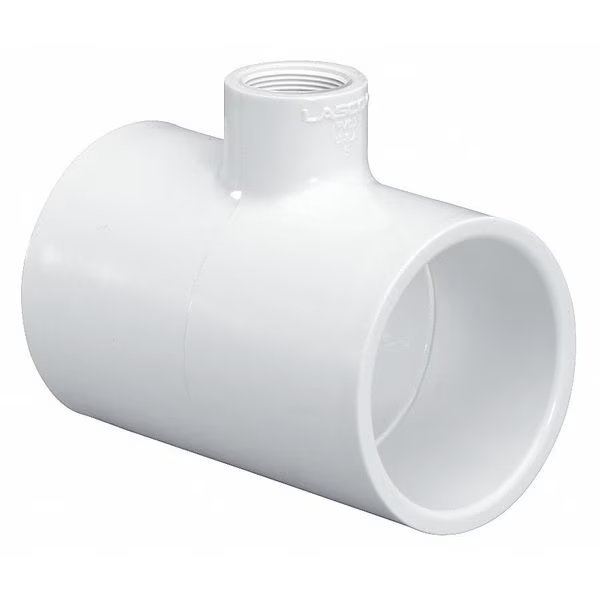 PVC Reducer Tee, Socket x Socket x Socket, 2 1/2 in x 2 1/2 in x 1 1/2 in Pipe Size, EnjoyTool Select, Mfr#: 401291