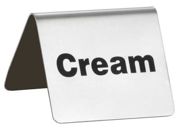 Cream Buffet Sign, SS, Silver, Tablecraft, Mfr#: B6