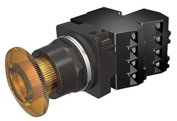 Illuminated Push Button, 30 mm, 2NC, Amber, Siemens, Mfr#: 52BR8JTGB