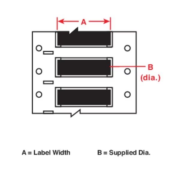 Wire Marking Sleeves, Black, 2 In W, Brady, Mfr#: 3PS-375-2-BK