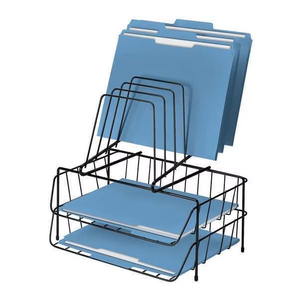 Letter Tray/File Holder, Black, 8 Comp, Fellowes, Mfr#: 72391