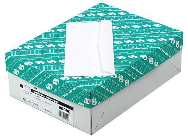 Business Envelope, White, Paper, PK500, Quality Park, Mfr#: QUA90090