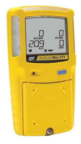 Multi-Gas Detector, 3 Gas, Other Region with 2-Pin UK Plug, 8 to 13 hr Battery Life, Yellow, Bw Technologies, Mfr#: XT-X0HM-Y-OE