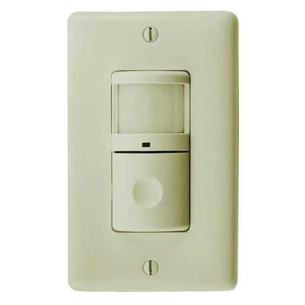 Vacancy Sensor, PIR, 1200 sq ft, Ivory, Hubbell Wiring Device-Kellems, Mfr#: WS1001NI