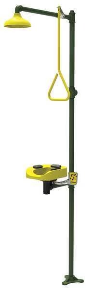 Drench Shower with Face/Eyewash, Green, Height: 93