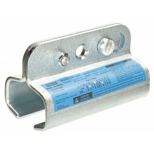 Rail-Slider, steel, galvanized, for 80 - 136  rail, used on train/crane type rail, Msa Safety, Mfr#: SFPRS6000