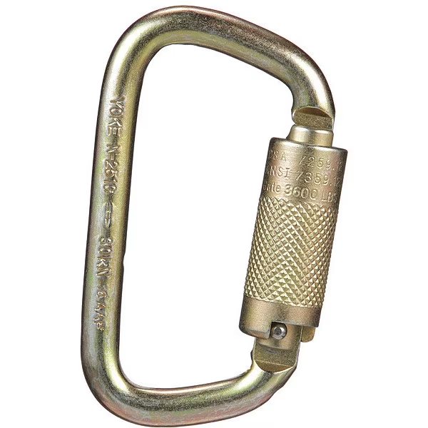 Carabiner, Auto-Lock, 4 3/16 in Length, Steel, Bare Aluminum, Msa Safety, Mfr#: 10089205
