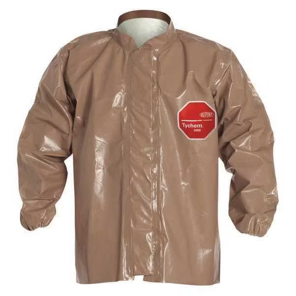 Disposable Jacket , 4Xl , Tan , Tychem(R) 5000 , hook-and-loop, Dupont, Mfr#: C3670TTN4X000600