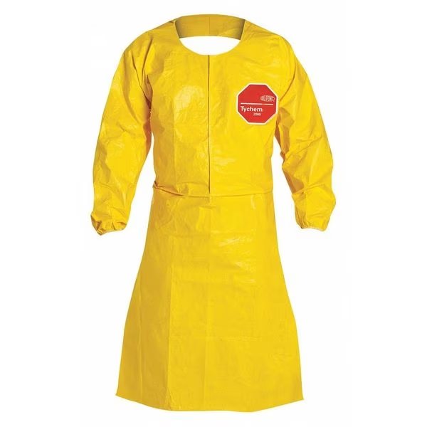 Tychem 2000 Coat Sleeve Apron, Ylw, M, PK25, Dupont, Mfr#: QC275BYLMD002500