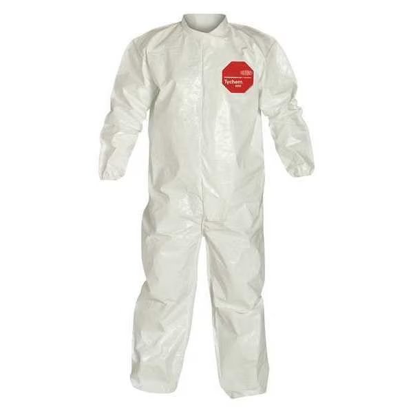 Coverall, 12 PK, White, Tychem(R) 4000, Zipper, Dupont, Mfr#: SL125BWH4X001200