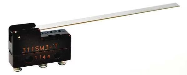 Miniature Snap Action Switch, Lever Actuator, SPDT, 5A @ 240V AC Contact Rating, Honeywell, Mfr#: 311SM3-T