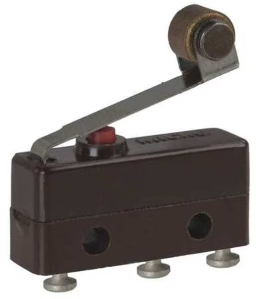 Miniature Snap Action Switch, Lever, Roller Actuator, SPDT, 5A @ 240V AC Contact Rating, Honeywell, Mfr#: 111SM2-T