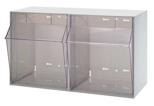 Bin Unit, 2 Tip Out Bins, White, Quantum Storage Systems, Mfr#: QTB302WT