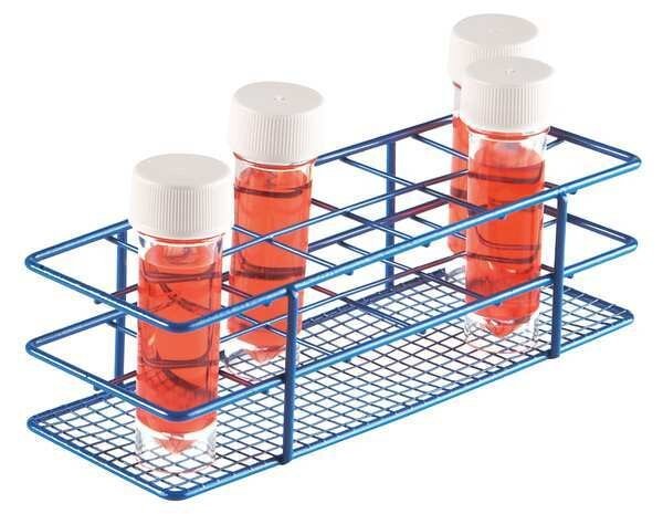 Test Tube Rack, Epoxy-Coated Steel, Blue, Heathrow Scientific, Mfr#: HS120087