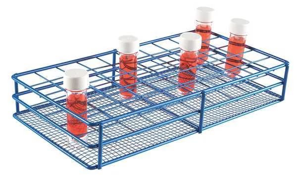 Test Tube Rack, Epoxy-Coated Steel, Blue, Heathrow Scientific, Mfr#: HS120088