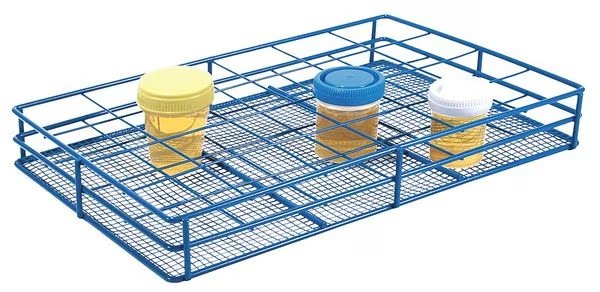 Test Tube Rack, Epoxy-Coated Steel, Blue, Heathrow Scientific, Mfr#: HS120091