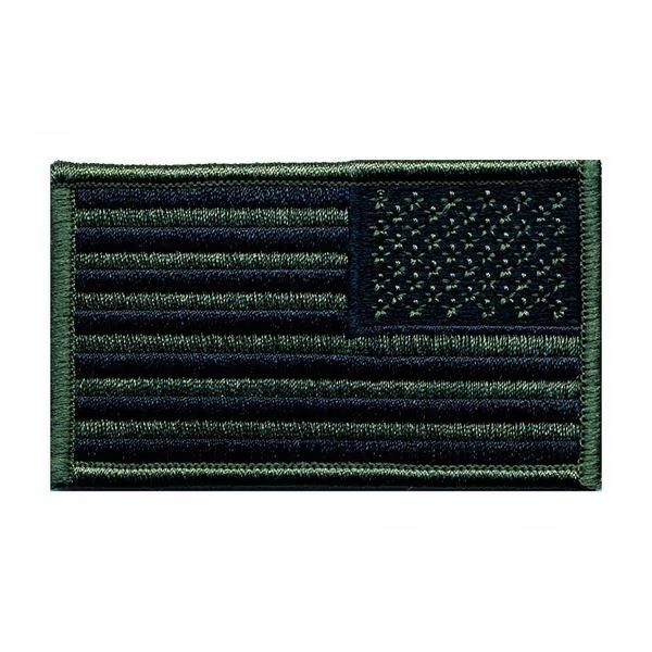 Embroidered Patch, US Flag, Olive Drab/Blk, Heros Pride, Mfr#: 7345