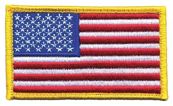 Embroidered Patch, U.S. Flag, Medium Gold, Heros Pride, Mfr#: 0002