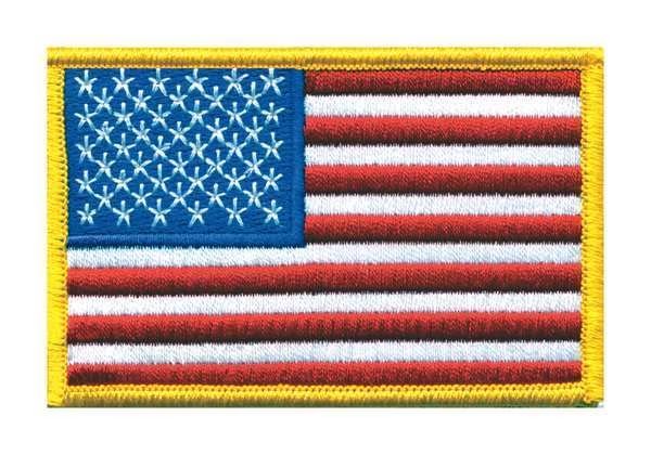 Embroidered Patch, U.S. Flag, Medium Gold, Heros Pride, Mfr#: 0021