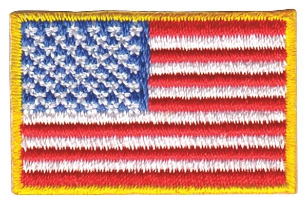 Embroidered Patch, U.S. Flag, Medium Gold, Heros Pride, Mfr#: 0028