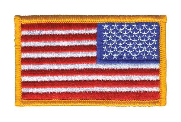 Embroidered Patch, U.S. Flag, Dark Gold, Heros Pride, Mfr#: 0038