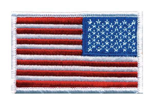 Embroidered Patch, U.S. Flag, White, Heros Pride, Mfr#: 0039