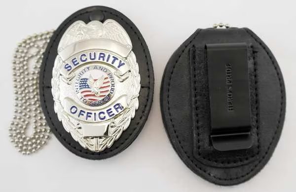 Badge Holder, Universal, Black, Leather, Heros Pride, Mfr#: 9140S