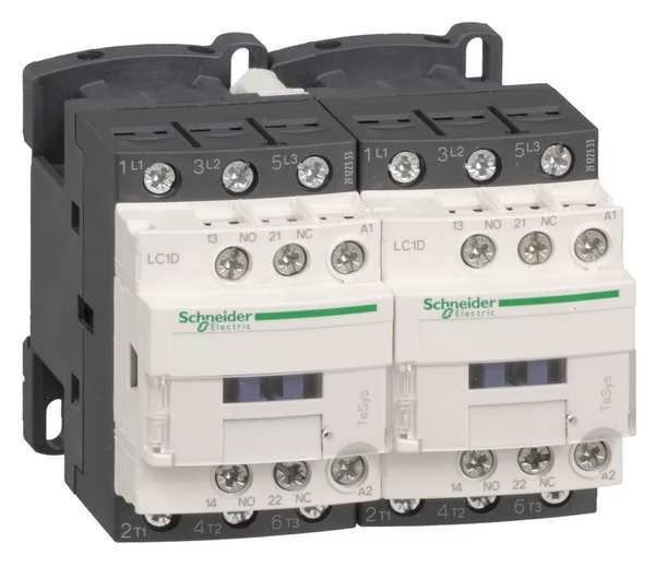IEC Magnetic Contactor, 3 Poles, 24 V AC, 9 A, Reversing: Yes, Schneider Electric, Mfr#: LC2D09B7