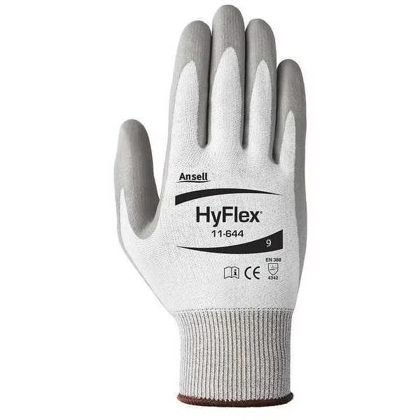 Cut Resistant Coated Gloves, A2 Cut Level, 13 ga, White/Gray, 12, Ansell, Mfr#: 11-644V