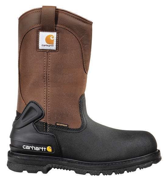 Size 12 Men's Wellington Boot Steel Work Boot, Black/Brown, Carhartt, Mfr#: CMP1259 12 W