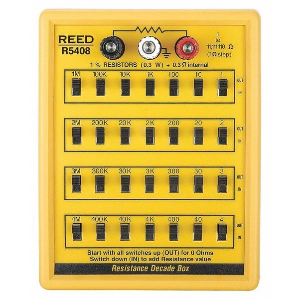 Resistance Decade Box, 3 Binding Posts, Reed Instruments, Mfr#: R5408