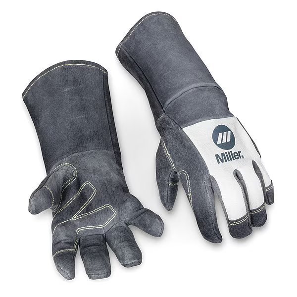 MIG Welding Gloves, Pigskin Palm, L, PR, Miller Electric, Mfr#: 279875
