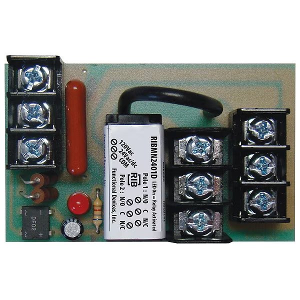 Track Mount Relay, 10A, DPDT, Functional Devices-Rib, Mfr#: RIBMN2401D