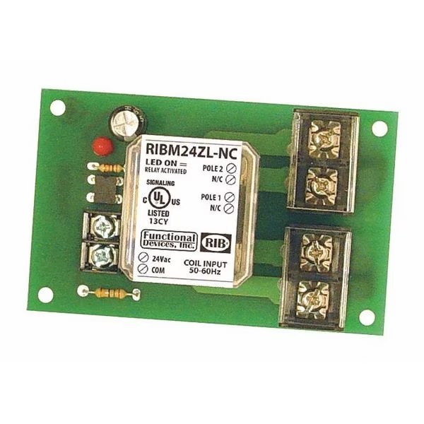 Track Mount Relay, 30A, DPST-N/C, Functional Devices-Rib, Mfr#: RIBM24ZL-NC