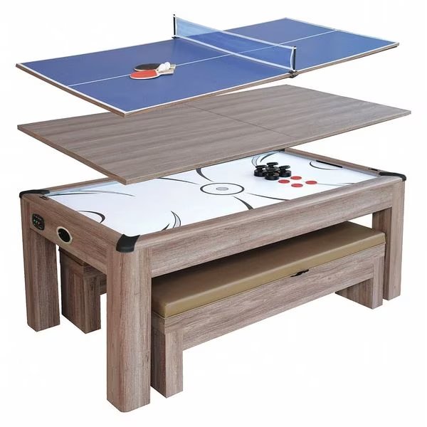 Driftwood Air HockeyTable w/Benchs, 7 ft., Hathaway, Mfr#: BG1137H
