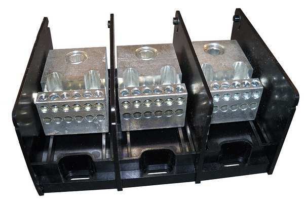 Pwr Dist Block, 350A, 3P, 4AWG-500 MCM, 600V, Mersen, Mfr#: MPDB69083
