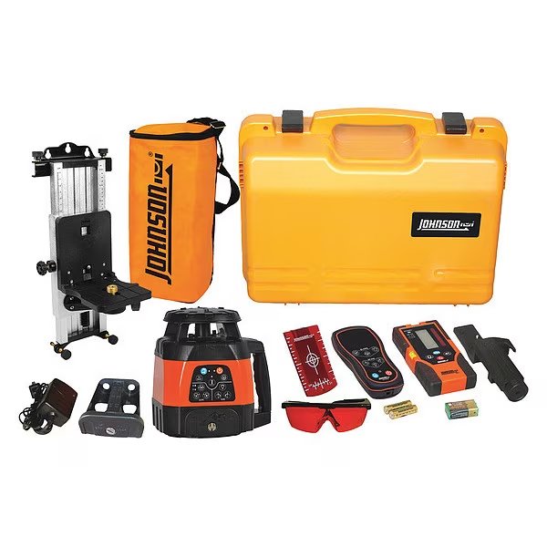 Rotary Laser Level, Int/Ext, Red, 1500 ft., Johnson Level & Tool, Mfr#: 40-6534