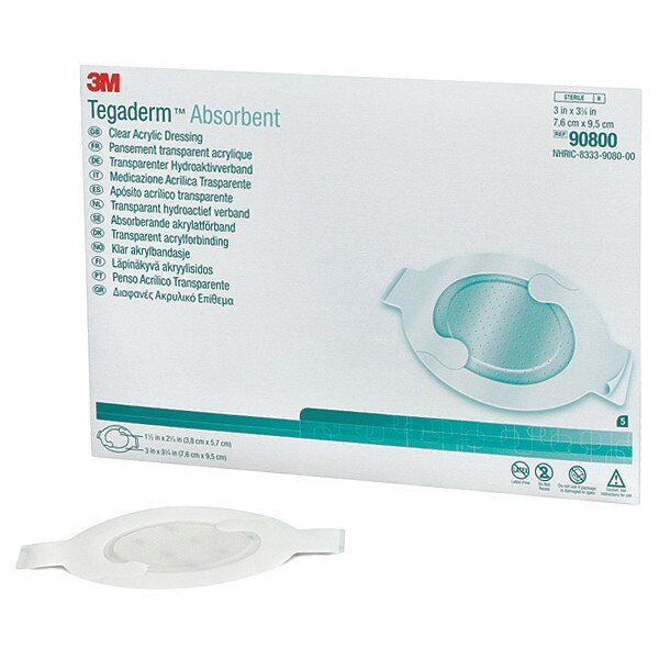 Tgdm Absorbent Clr Acrylic Drsng, S, PK30, Width: 3