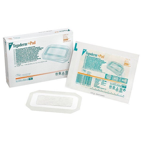 Tgdrm +Pad Film Drssng, Non-Adhere, PK100, 3M, Mfr#: 3589