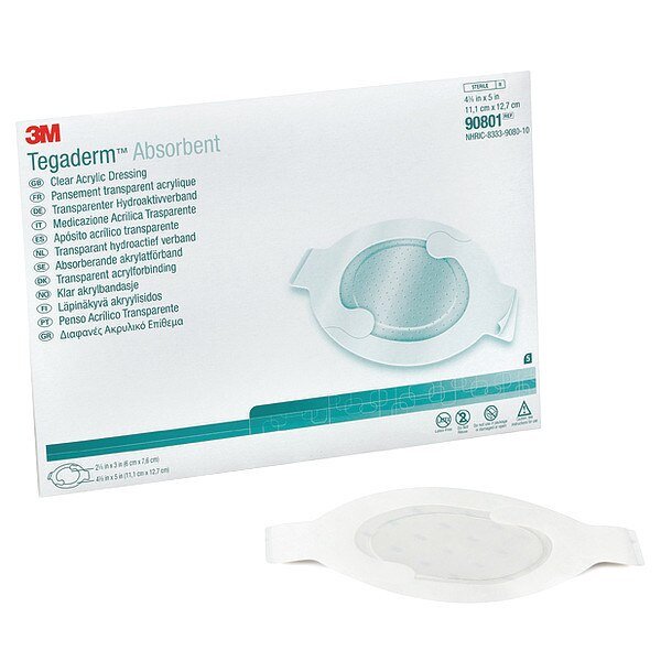 Tgdm Absorbent Clr Acrylic Drsng,M,PK30, Mfr#: 90801, TEGADERM
