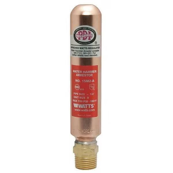 Water Hammer Arrestor, 1/2 In NPT, Copper, Watts, Mfr#: LF15M2-A