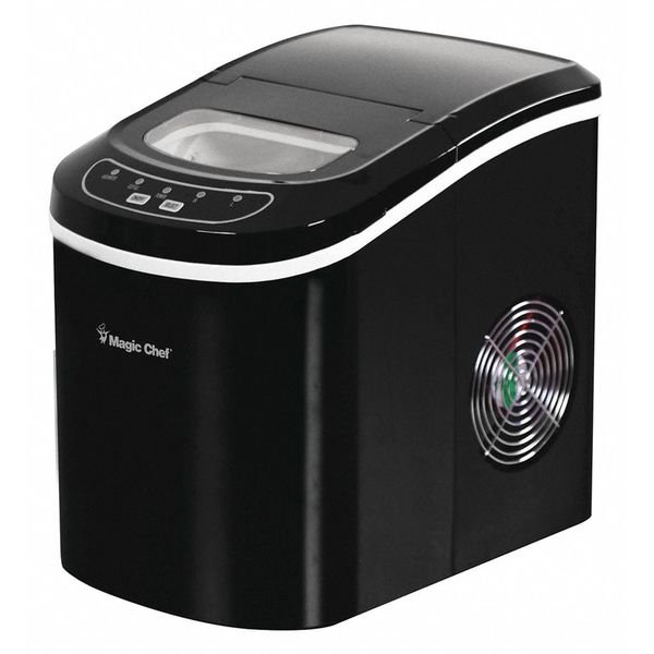 Portable Countertop Ice Maker, 27 lb., Blk, Magic Chef, Mfr#: MCIM22B